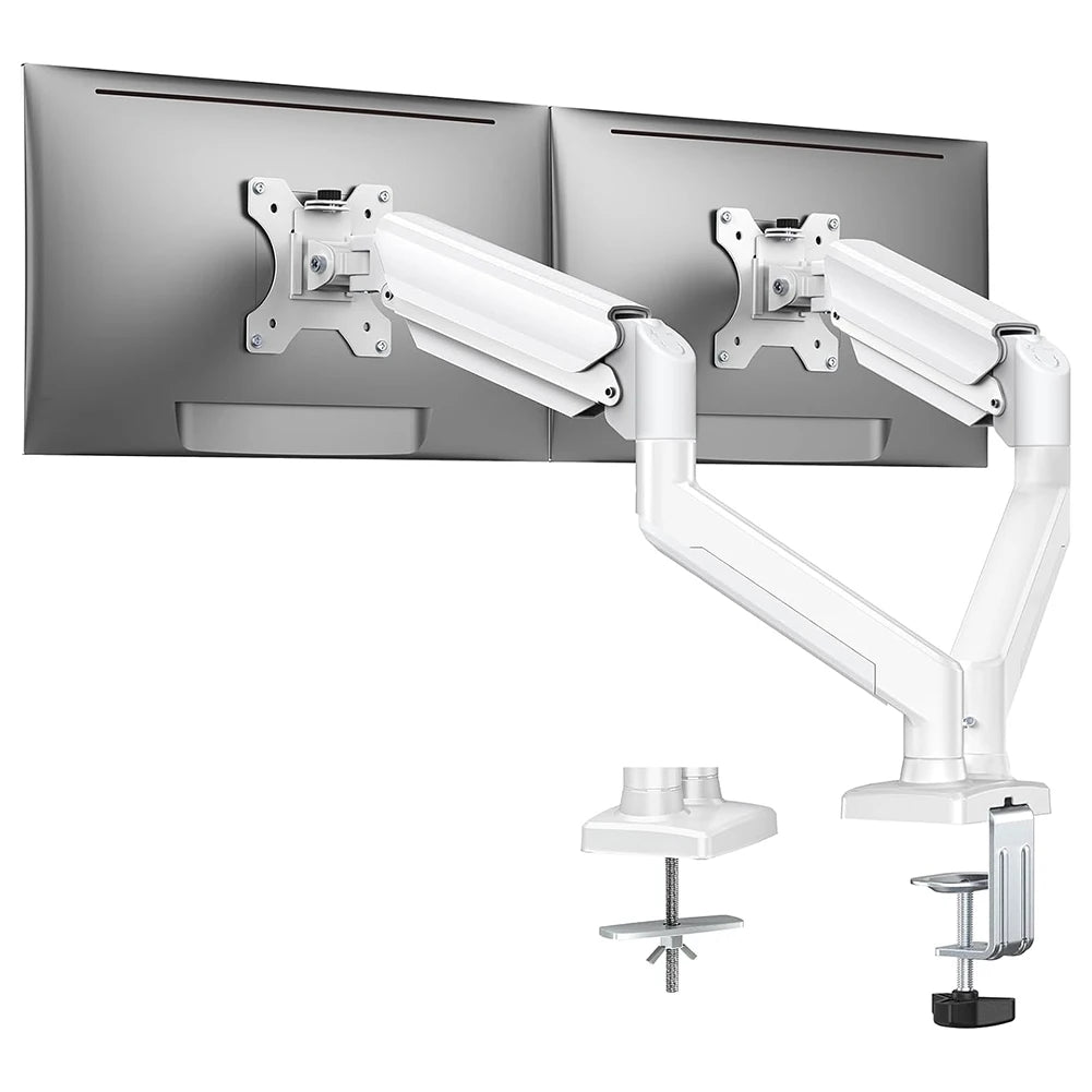 Dual Monitor Stand with C Clamp Expandable Display Bracket Holds Up To 19.8lbs Monitor Arm Desk Mount for Home Office