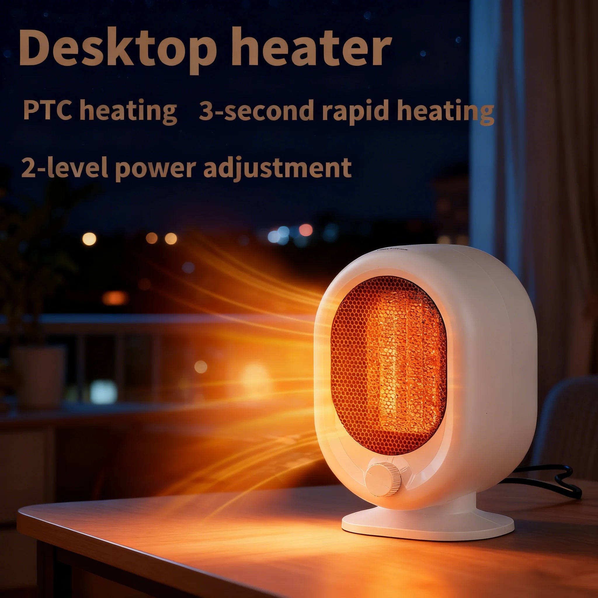 Desktop small heater 3-second hot tilt power-off protection overheating protection silent home bedroom office mini