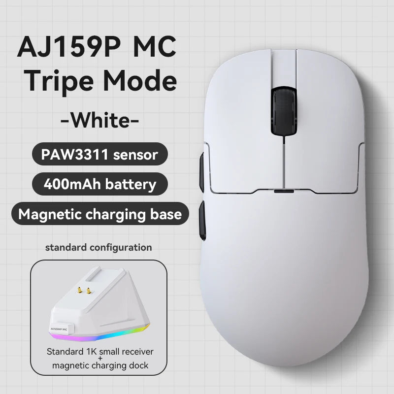 AJAZZ AJ159P MC wireless 1K gaming gaming mouse PAW3311 about 56g lightweight-support 1KHZ return rate non-porous