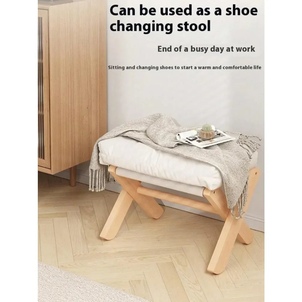 Makeup Chair Small Sofa Bench Tea Table Footrest Shoe Changing Stool Foldable Stool Furniture For Living Room Doorway