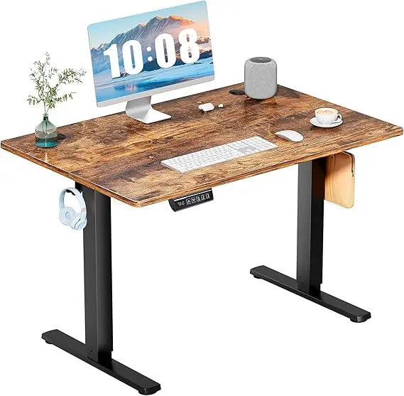 Electric Adjustable Height Standing Desk - 55 x 24 inch Sit to Stand Up Desk with Splice Board Rising Home Office