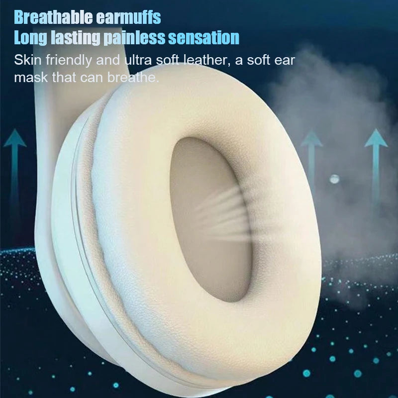 Wireless Gaming Headset Lightweight Foldable Headphones With Built-in Microphone Compatible With 3.5mm Audio Cable