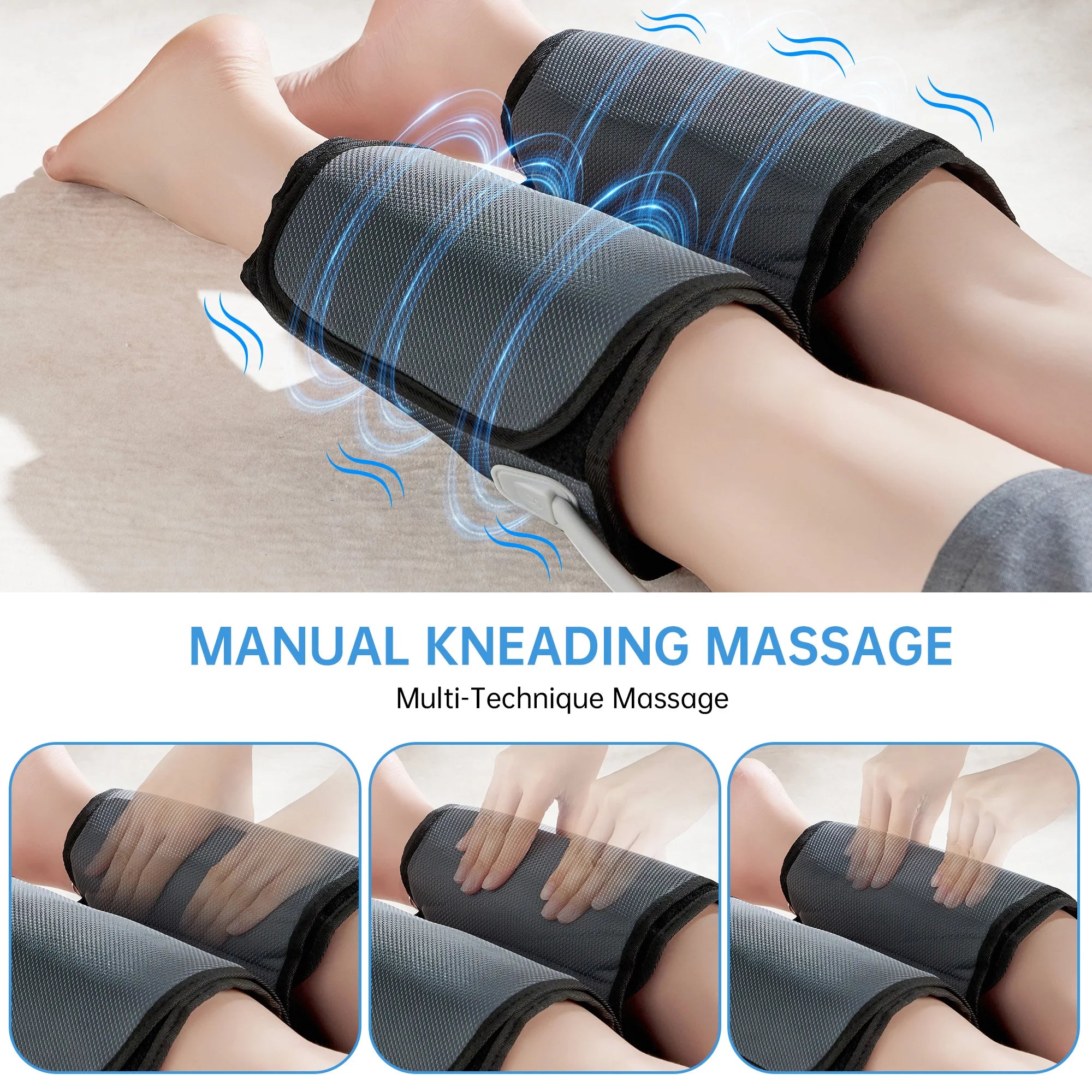 Air Compression Leg Massager for Circulation&Relaxation Calf Foot Arm 2 Modes 3 Intensity Remote Controller Ideal