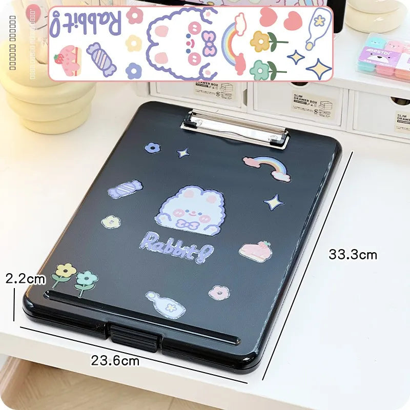 Simple Ins Sle Student Test Paper Storage Box Desktop Organizer Cute Cartoon Plastic File Cabinet Writing Desk Accory