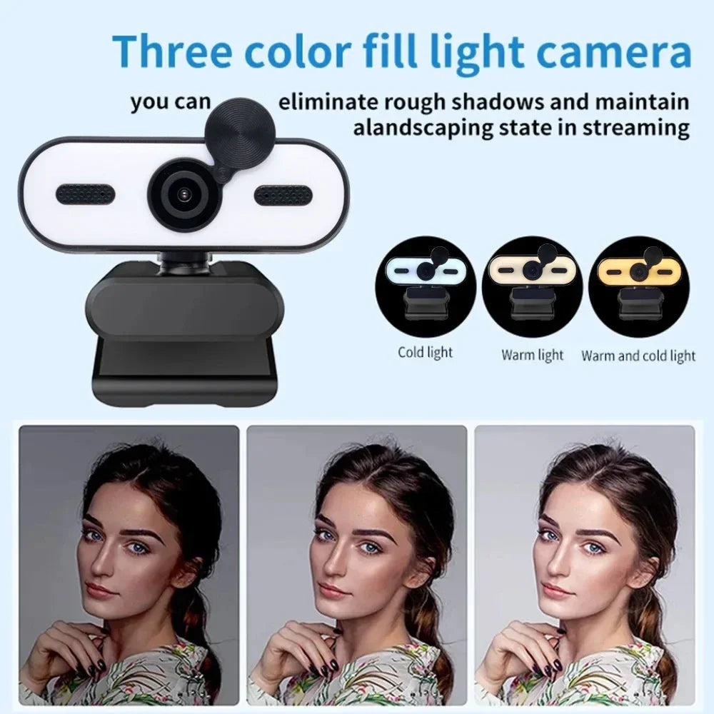 4K 2K Mini Webcam 1080P HD for PC Laptop Autofocus 30 FPS USB Webcam with Noise-Reducing Mic&Privacy Cover Web Camera