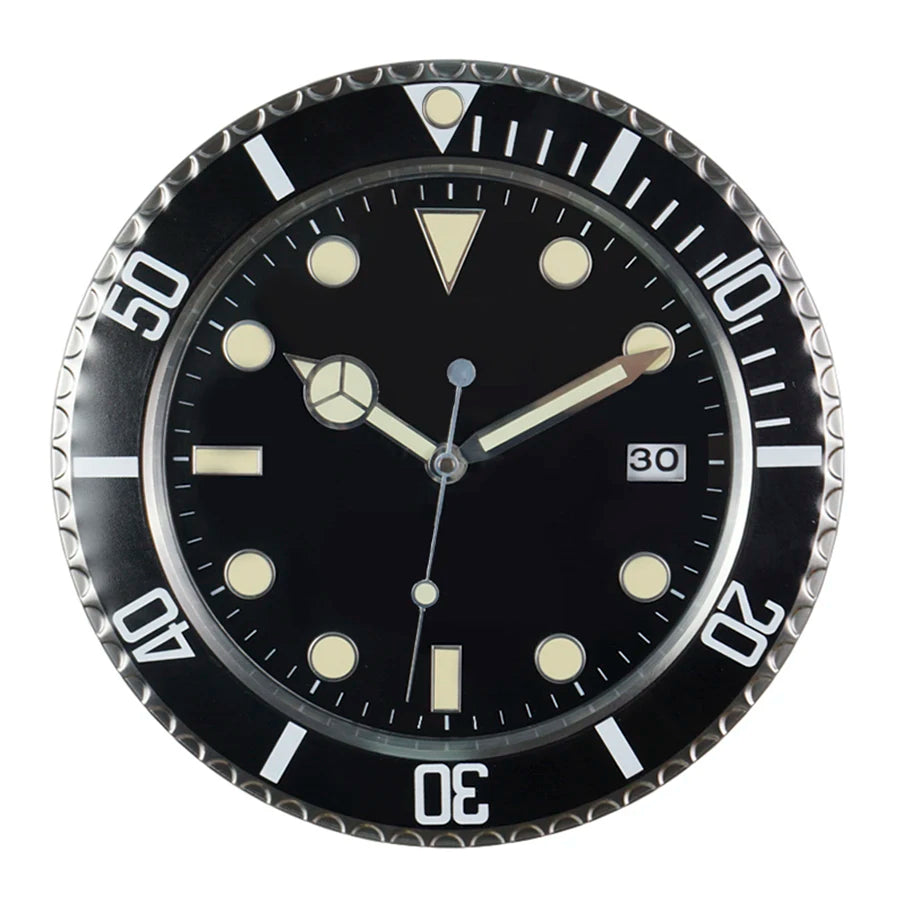 34cm Luxury Creative Wall Clock Modern Metal Design Art Wall Clock Home Large Digital Luminescent Bedroom Decoration