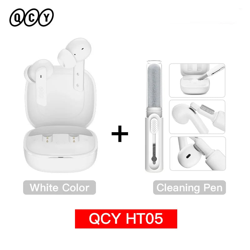 QCY HT05 ANC Wireless TWS Bluetooth 5.2 Earphones 40dB Active Noise Cancellation Headset in-Ear Mics Handfree Phone