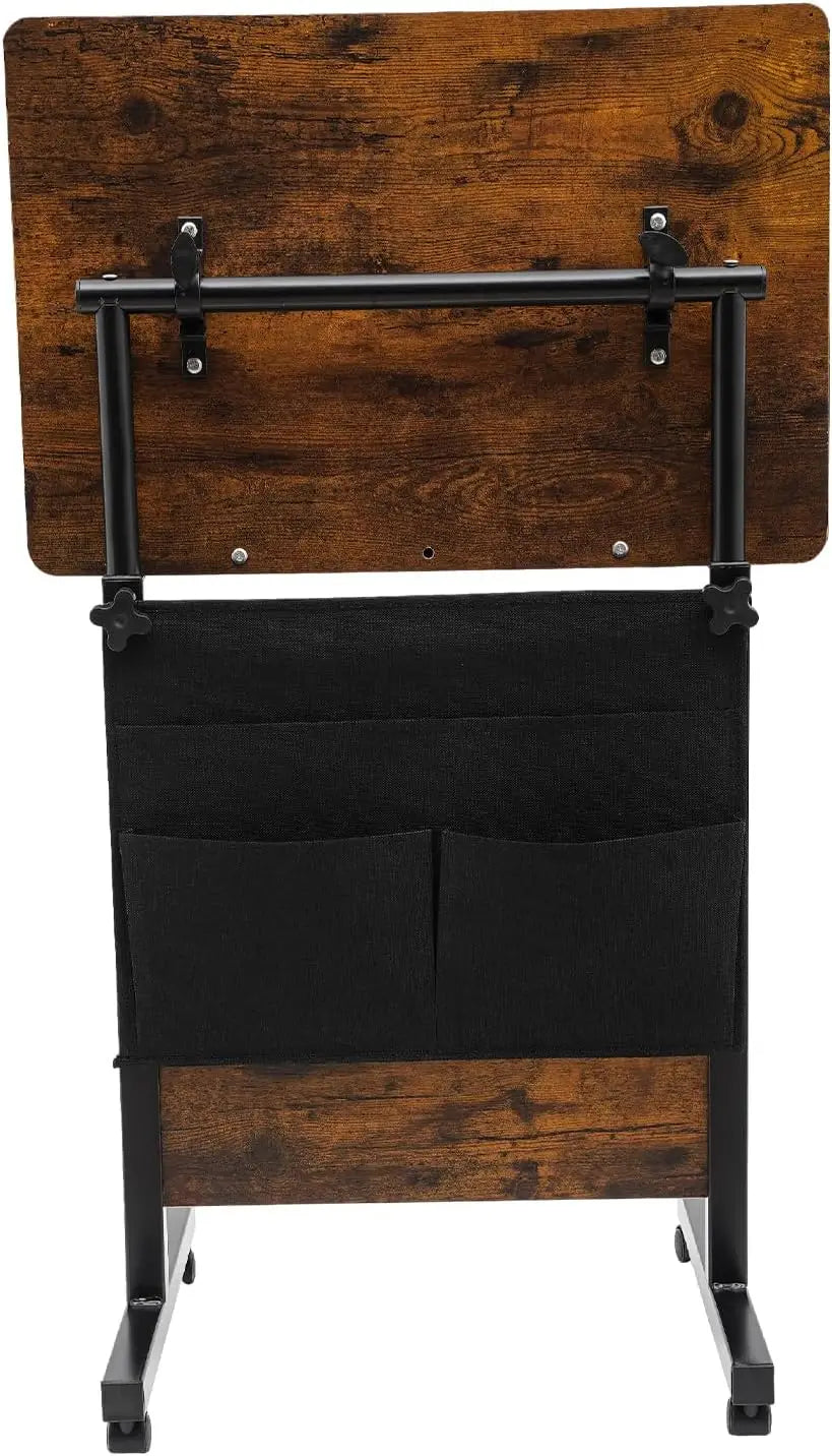 Rolling Computer Standing Desk Portable Laptop Desk 16’’ x 24’’ with Storage Bag Adjustable Height Computer Stand