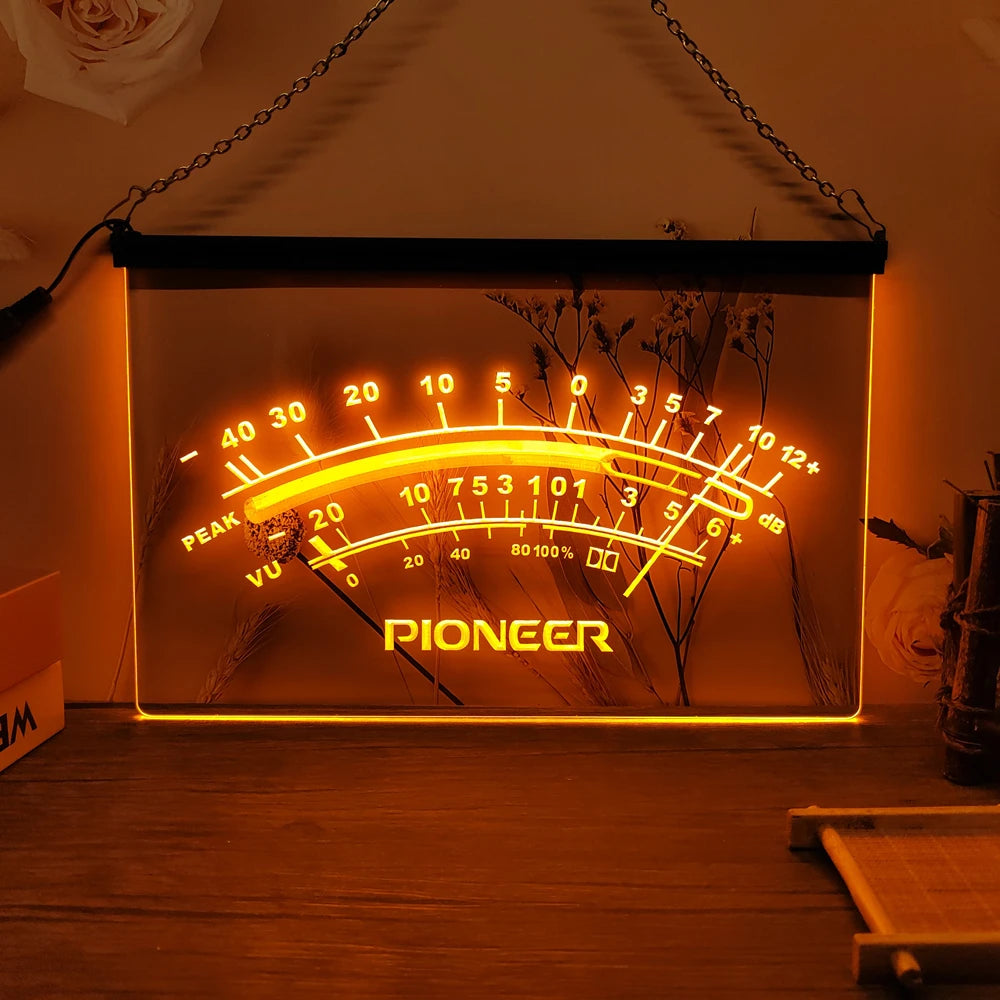 Pioneer Peak VU dB LED Neon Sign-3D Carving Wall Art for Home,Room,Bedroom,Office,Farmhouse Decor - Orange / AU-30x20cm