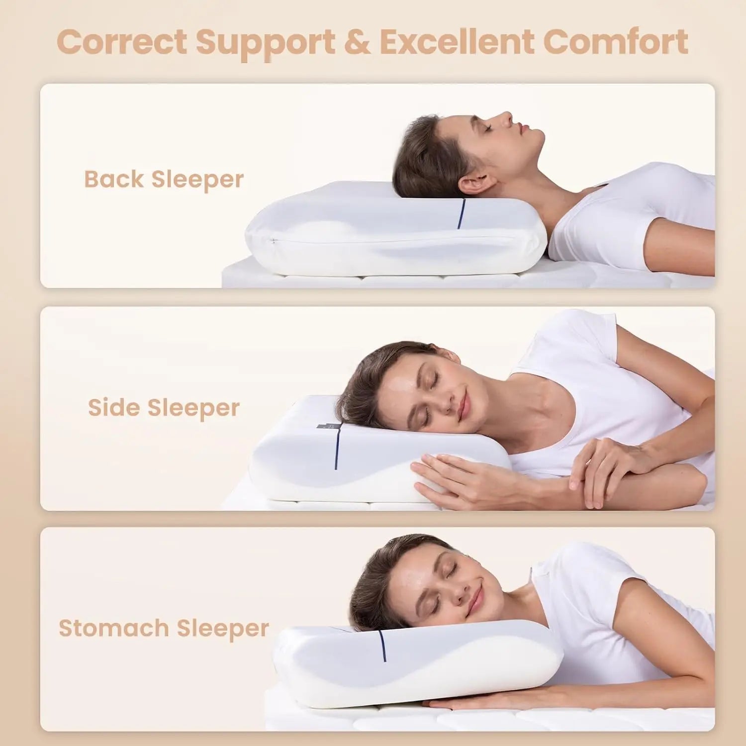 Cooling Memory Foam Pillows,Cervical Neck Pillow for Neck Pain Relief,Soft and Cooling for Back Side Sleeper Pillow