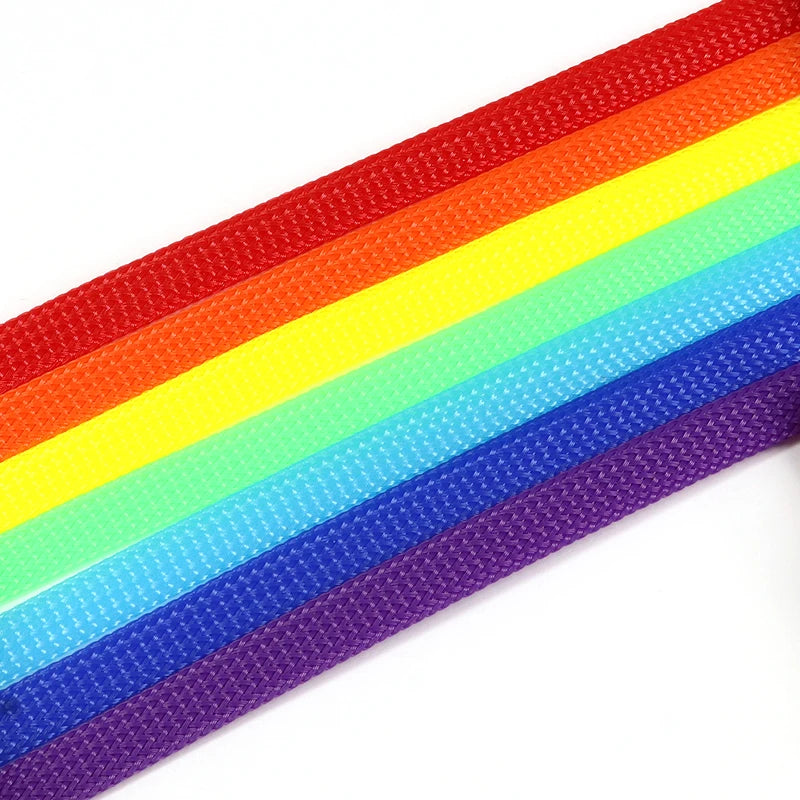 5m/lot Pure Colour Insulated Braid Sleeving Tight PET Wire Expandable Cable Sleeve Flame-retardant Nylon Braided Mesh