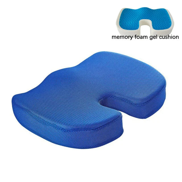 Office Chair Cushion Seat Pad Memory Foam Car Seat Cushion Orthopedic Hemorrhoid Pillow Gel Seat Cushions for Chairs