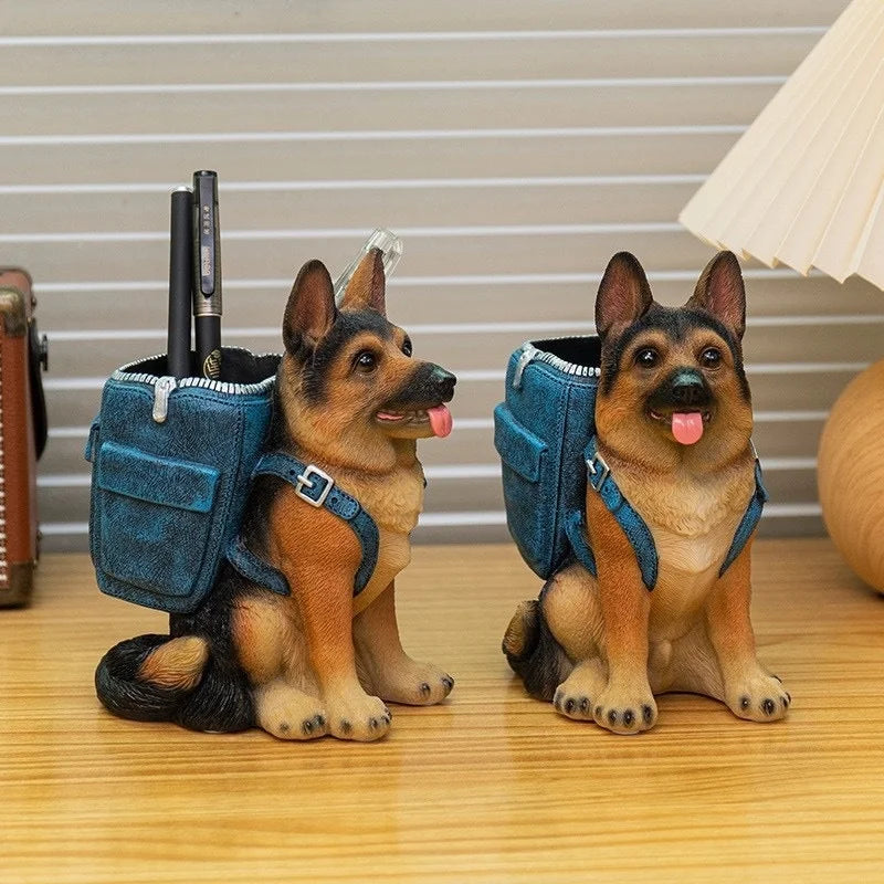 german-shepherd-pen-holder-stylish-office-desk-stationery-organizer-sculptural-ornament-new-resin-craft-dog-decor