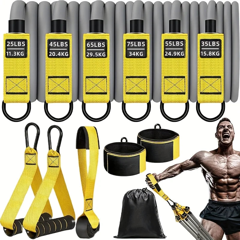 12 piece high-strength tension rope training set - environmentally friendly TPE latex anti breakage elastic