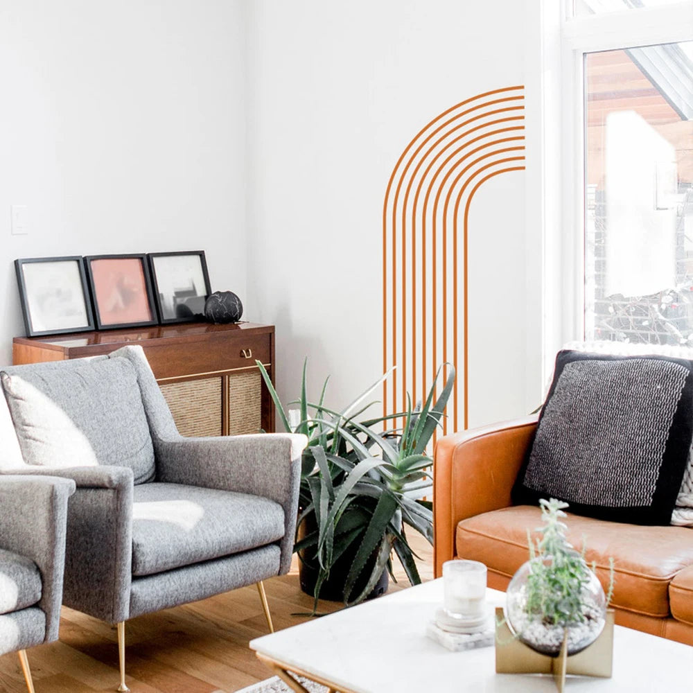 Large Abstract Boho Half Arch Wall Sticker Office Living Room Boho Arch Farmhouse Mandala Wall Decal Bedroom Vinyl Home