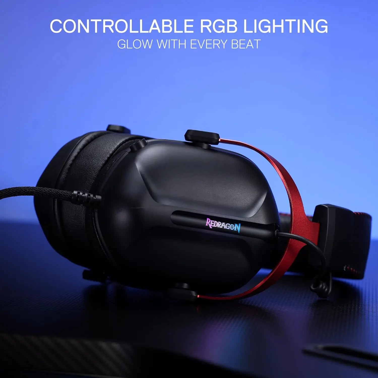 Redragon H312 Wired Gaming Headset 7.1 Surround Sound 50 mm Drivers Noise-canceling Microphone Over-Ear Headphones