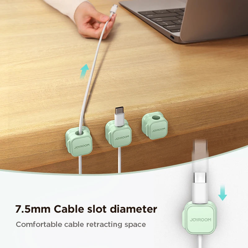 Colorful 3/6PCS Magnetic Cable Clips Cable Smooth Adjustable Cord Holder Under Desk Cable Management Wire Keeper Cable