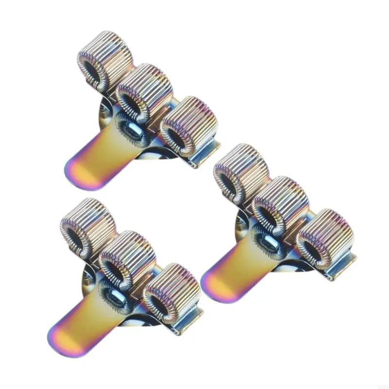 3Pcs Metal Pen Holder with Pocket Clip for Doctor Nurse Uniform Three Hole Pencil Holder with Adjustable Spring Rings