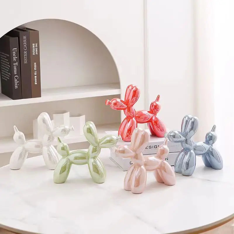 ceramics Balloon Dog Sculpture Home Decor room Decoration Accessories Office Nordic Animal Decorative Sculptures