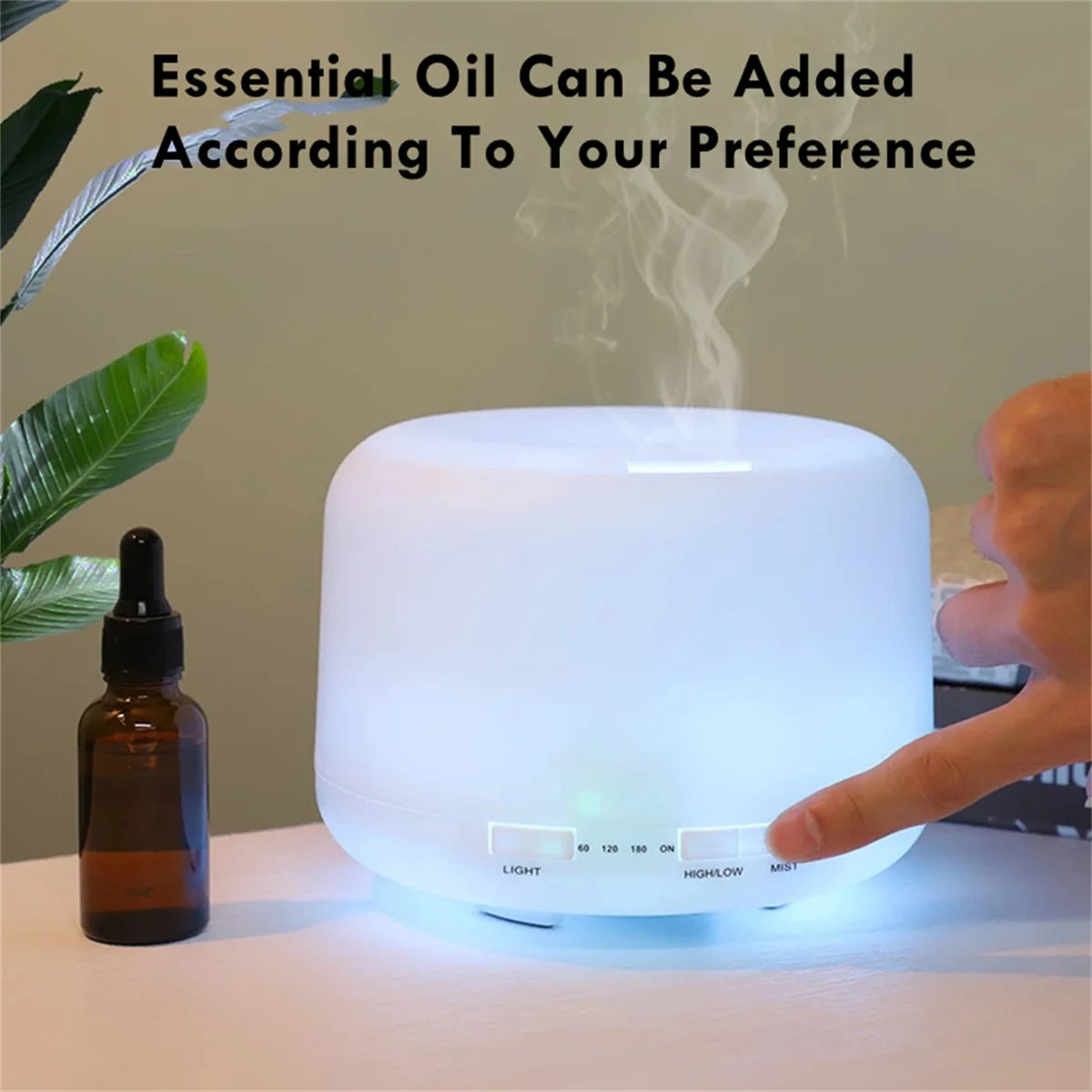 500ML Ultrasonic Automatic Aroma Diffuser Mist Humidifier for Home Use with 7 LED Colorful Light USB Charging Timer