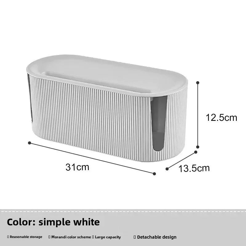 Large Cable Management Box Organizer Power Strip & Cords Sockets Plugs Chargers Modem Dust Proof Home Office Desk