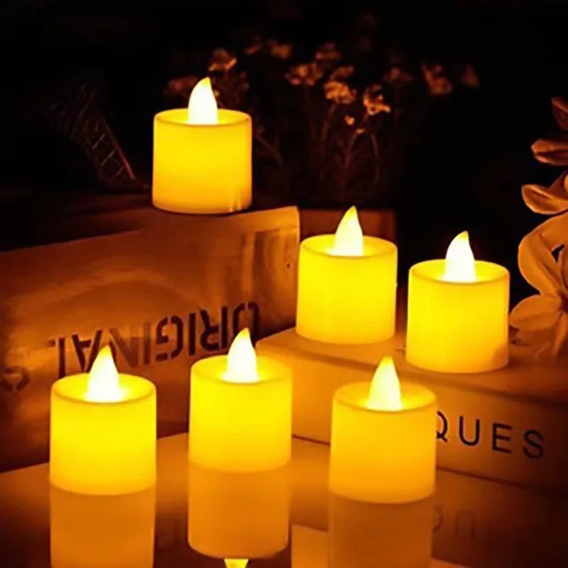 LED Electronic Candles Lights Flameless Flickering Candle Battery Powered Wishing Tealights Home Wedding Party Decor