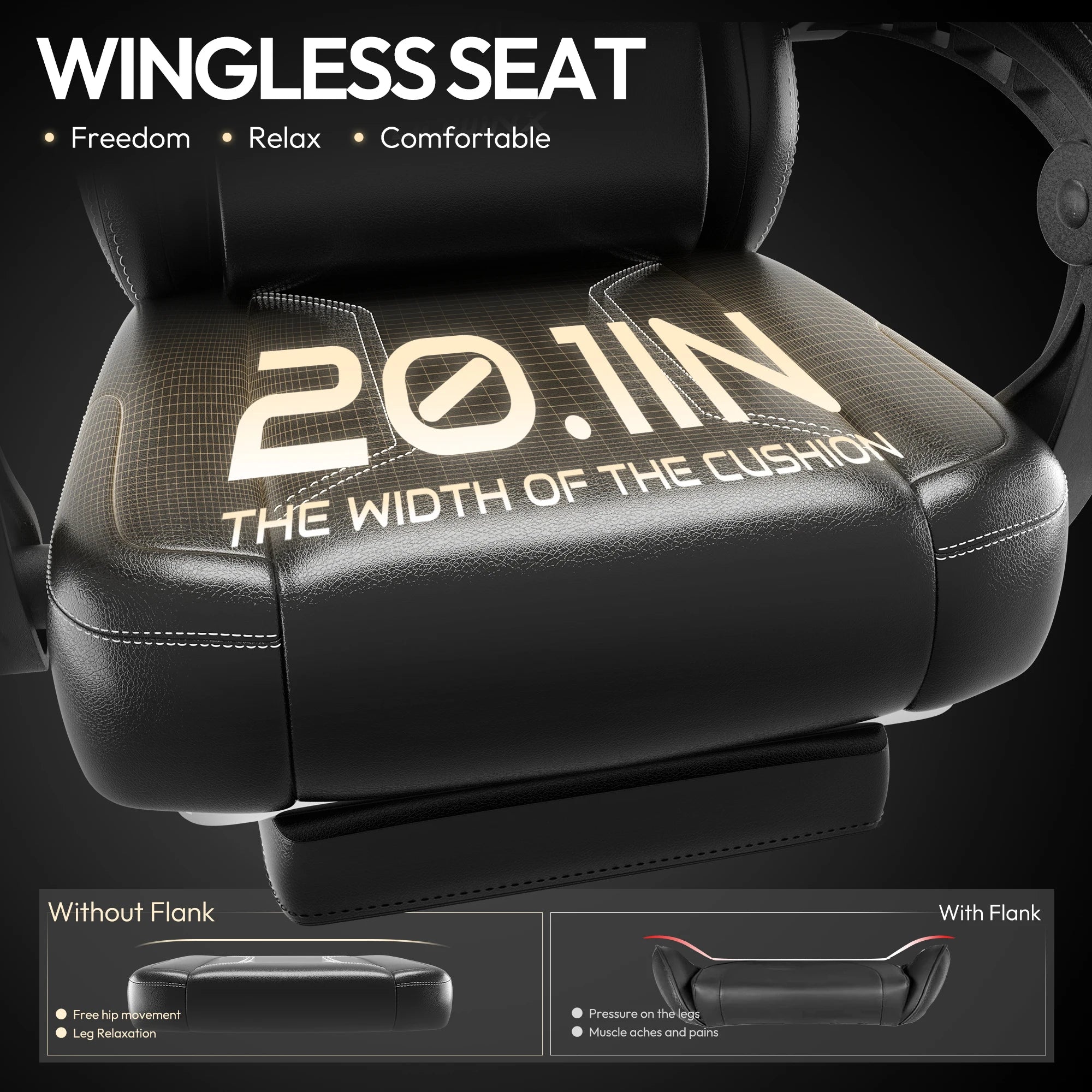 Dowinx Gaming Chair with Pocket Spring Cushion Ergonomic Game Chair with Massage Lumbar Support and Footrest for Adults