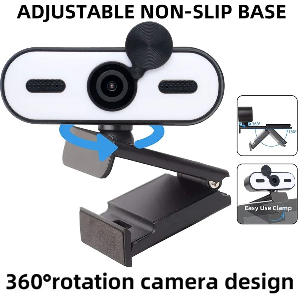 4K 2K Mini Webcam 1080P HD for PC Laptop Autofocus 30 FPS USB Webcam with Noise-Reducing Mic&Privacy Cover Web Camera