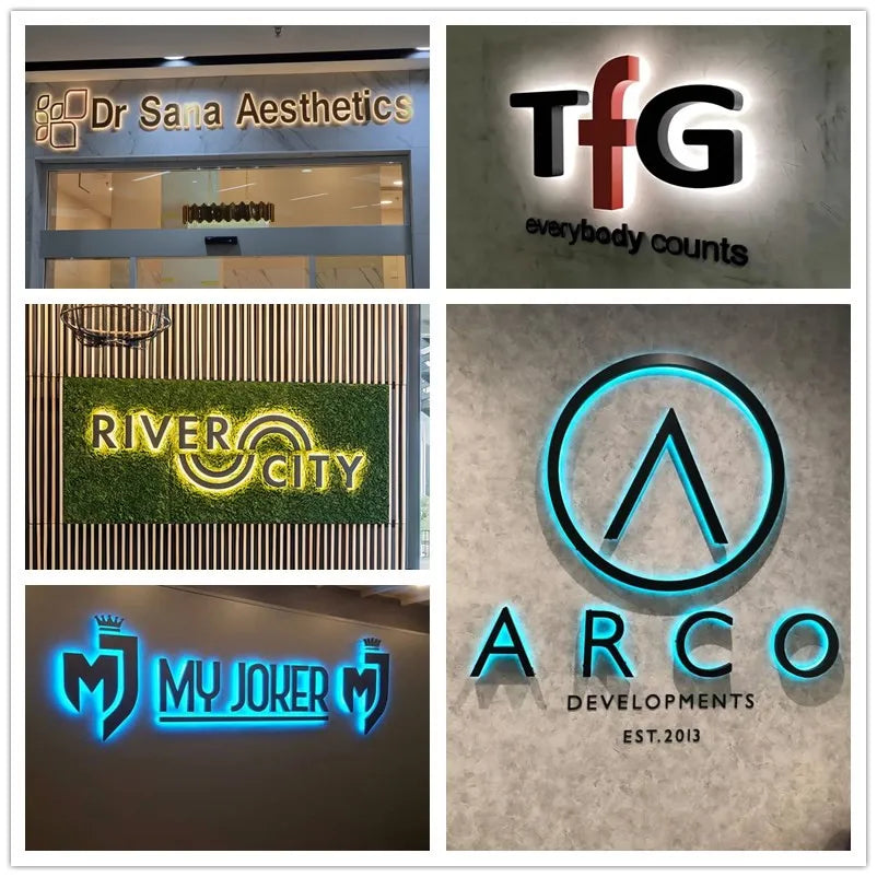 Business Logo Sign Custom 3D Backlit Business Sign Office Sign Shop Business Metal Logo Acrylic Wall Sign Trade Show