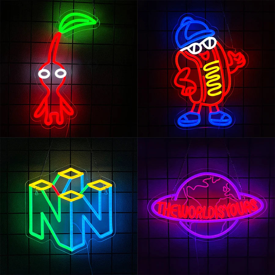 Game Led Neon Sign 3D Carved Icon Wall Decor Usb Powered Used For Room Club Game Room Office Man Cave Art Wall Lamp.