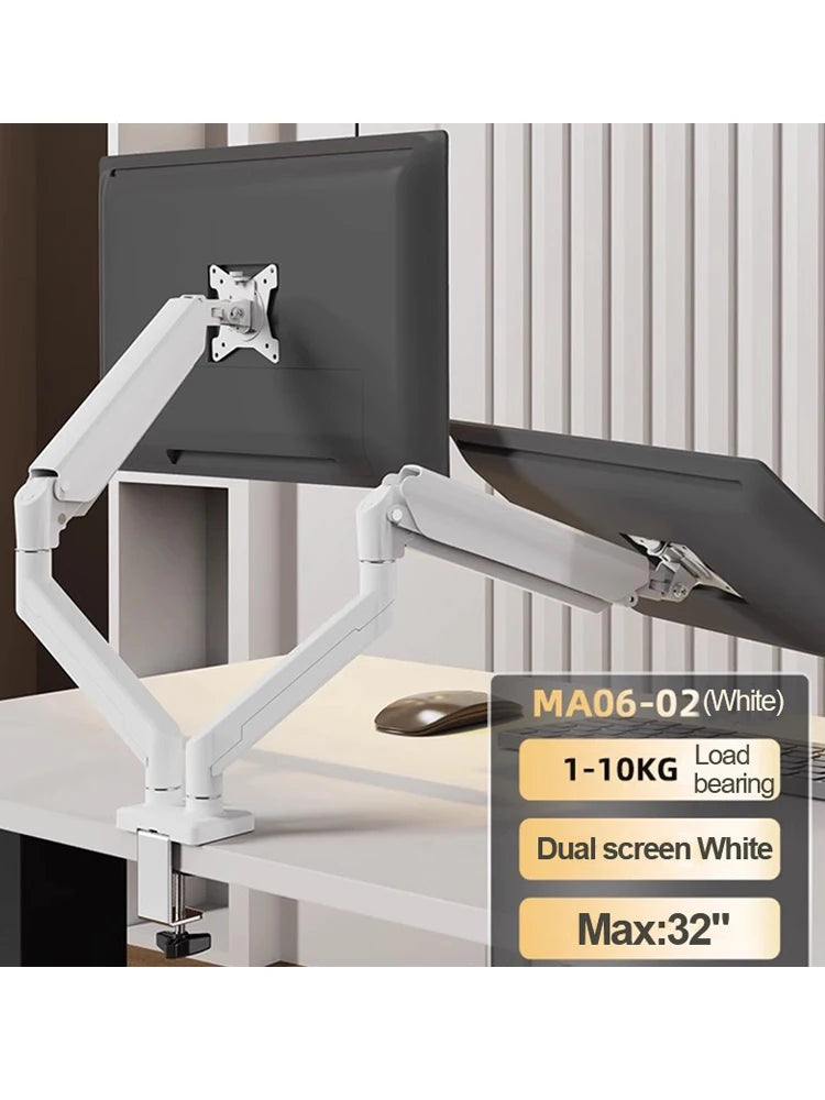Dual Monitor up to 32 inches and 19.8 lbs per Screen Mechanical Arm Desk Mount VESA 100x100mm Height Adjustable Monitor