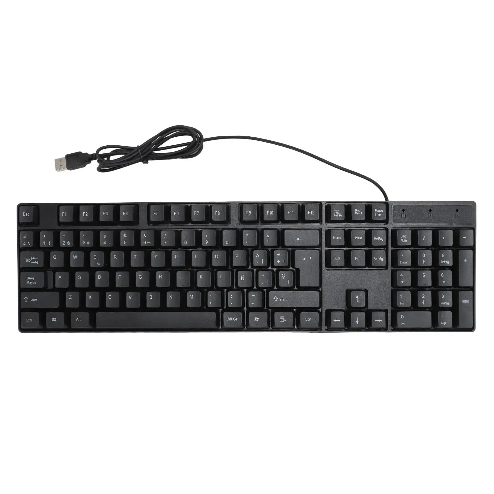 104 Keys USB Wired Keyboard English/Russian/Spanish/French Language Ergonomic Design Gaming Keyboard for Office Laptops