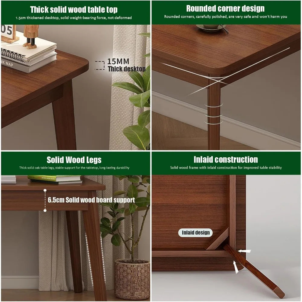 mid-century wood long desk table,extra large two person office desk,home office computer desk,solid wood writing desk