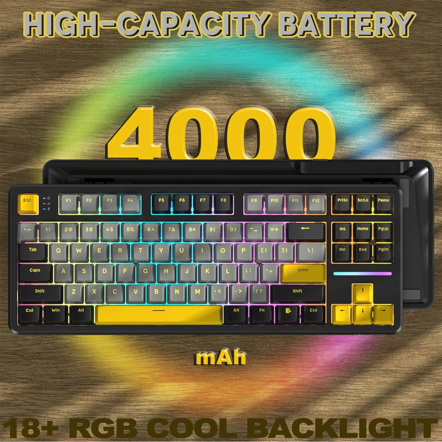 ATTACK SHARK X87 Wireless Mechanical Gaming Keyboard Tri-Mode BT5.0/2.4GHz/USB-C Gasket Hot Swappable Custom Keyboard