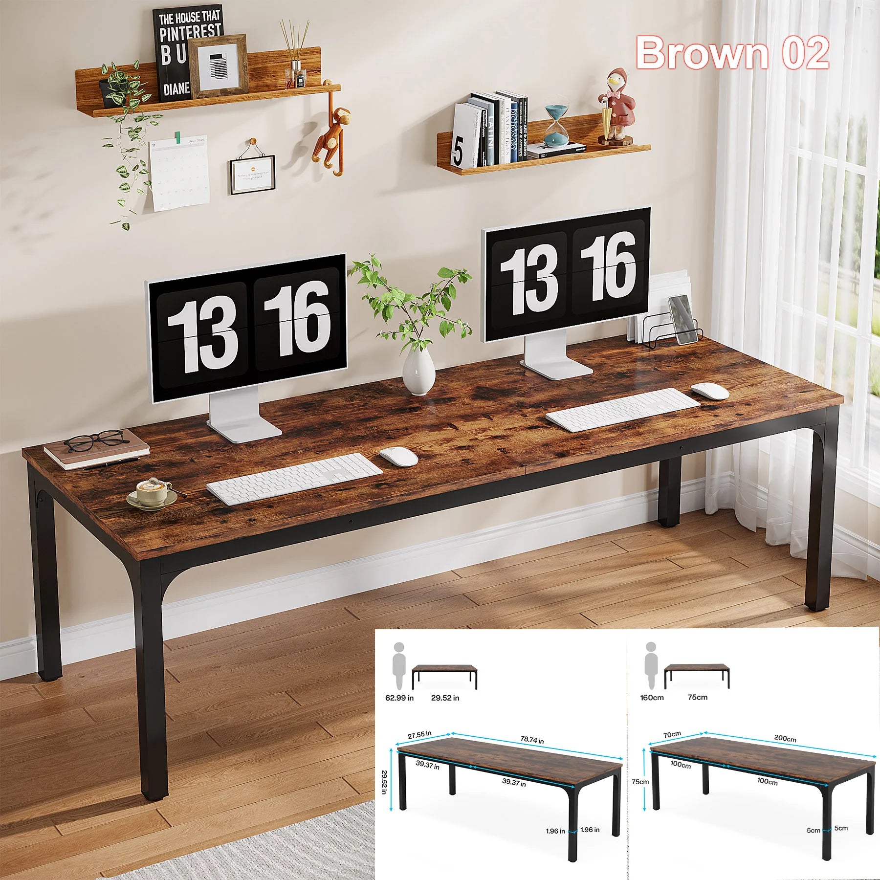 Tribesigns 2-Person Home Office Desk,78.7-Inch Extra Long Desk,Large Double Computer Desk for Home Office Work Desk