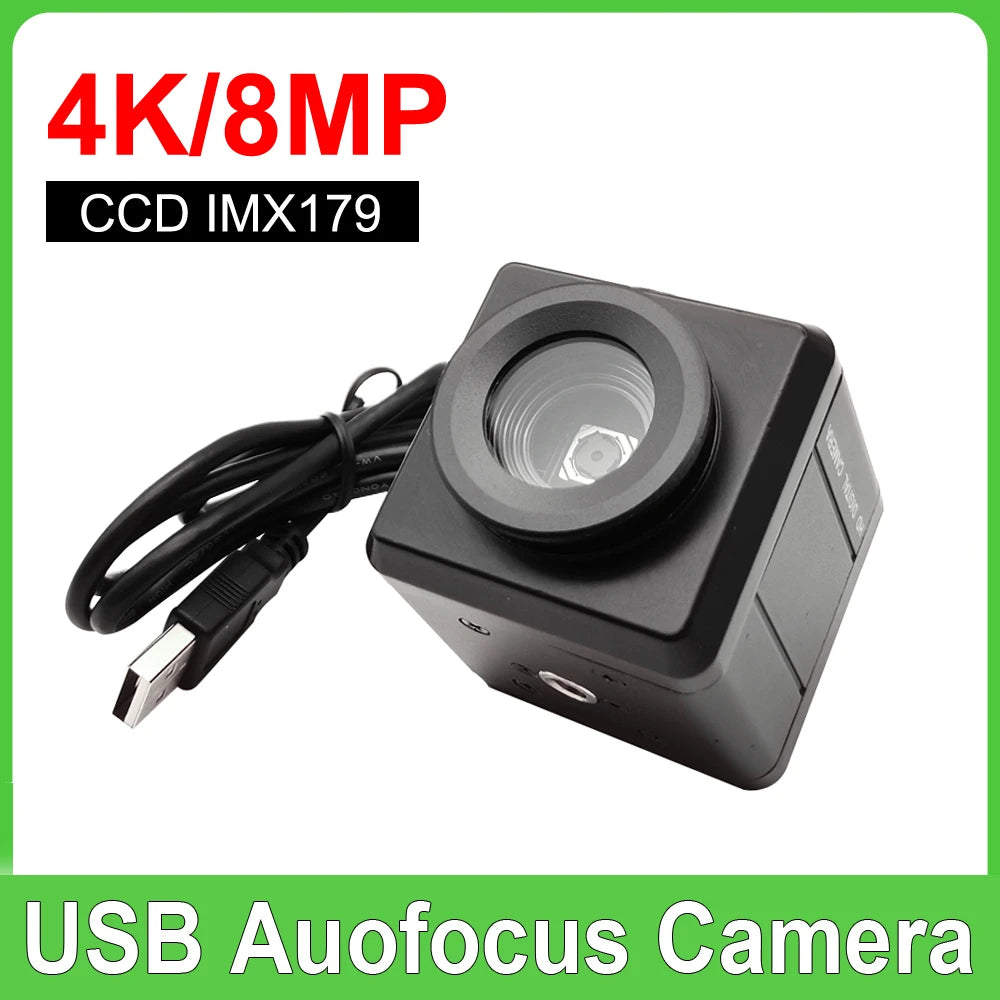 Industrial 4K Webcam PC Laptops 8MP Autofocus USB Mini Camera IMX179 Sensor OTG UVC Plug and Play For Meeting Document