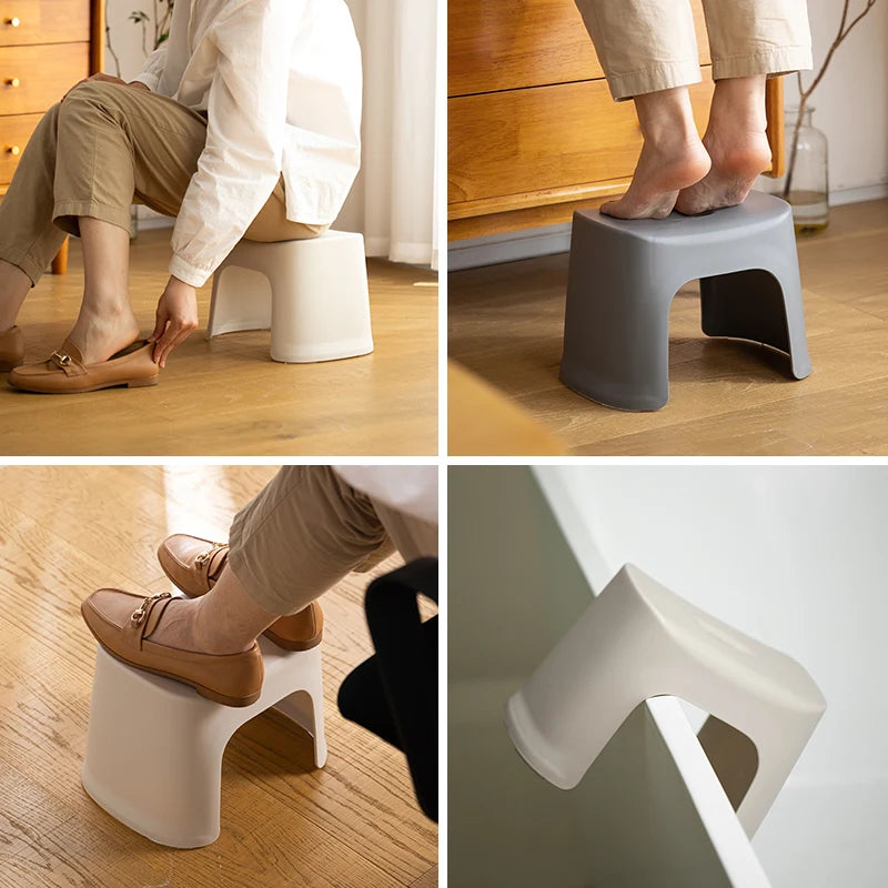 SHIMOYAMA Japanese 4 Legs Low Stool Baby Small Bench Household Plastic Adult Change Shoes Bench Bathroom Anti-slip