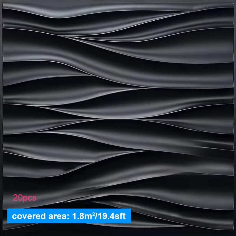 20PCS 3D Wall Panels 30x30cm Indoor Wall Decoration for Living Room Bedroom Hotel Office Mural Tile-Panel-Mold 3D Wall