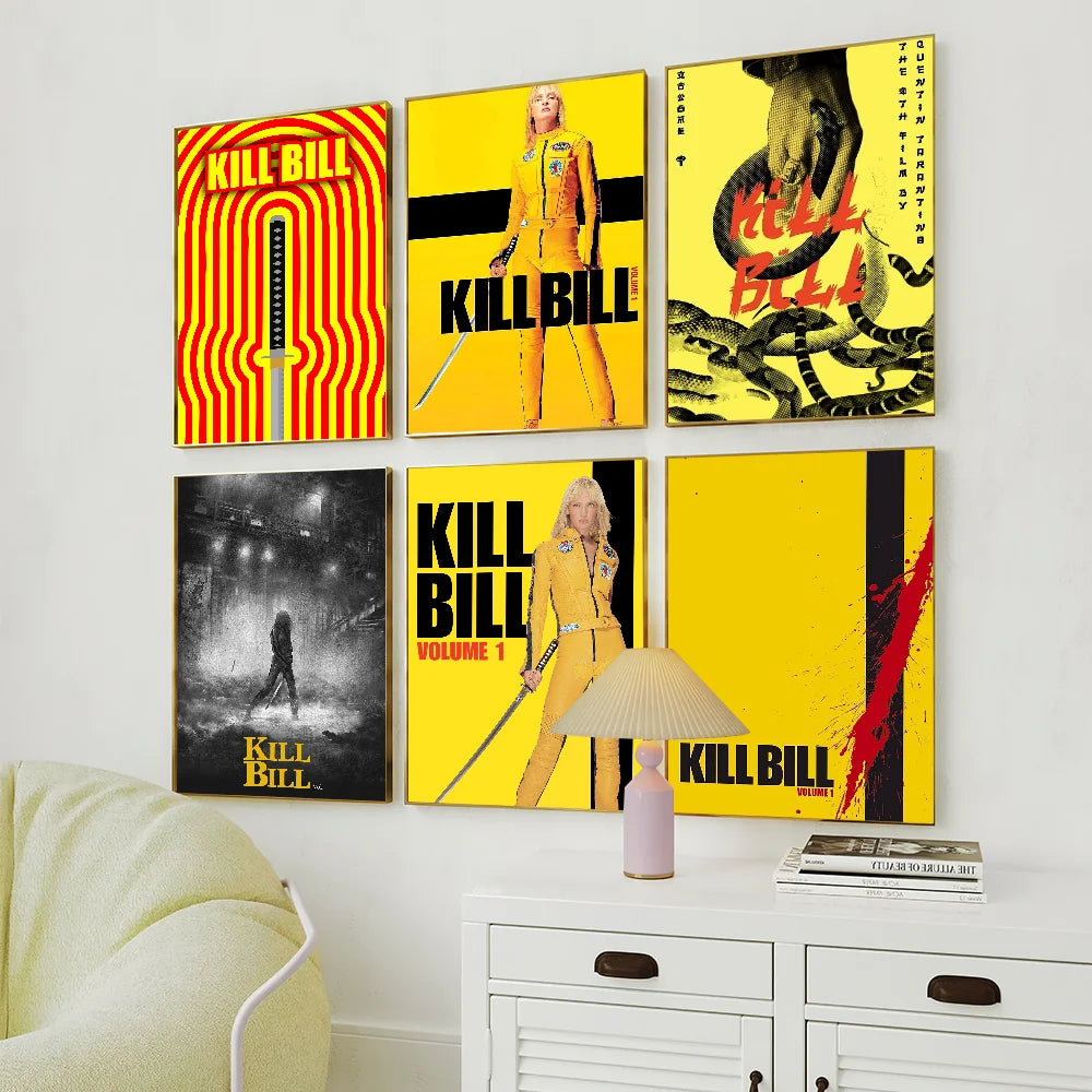 Moive Kill Bill Poster Self Adhesive Painting Living Room Office Decoration Bedroom Home Wall Sticker Prints