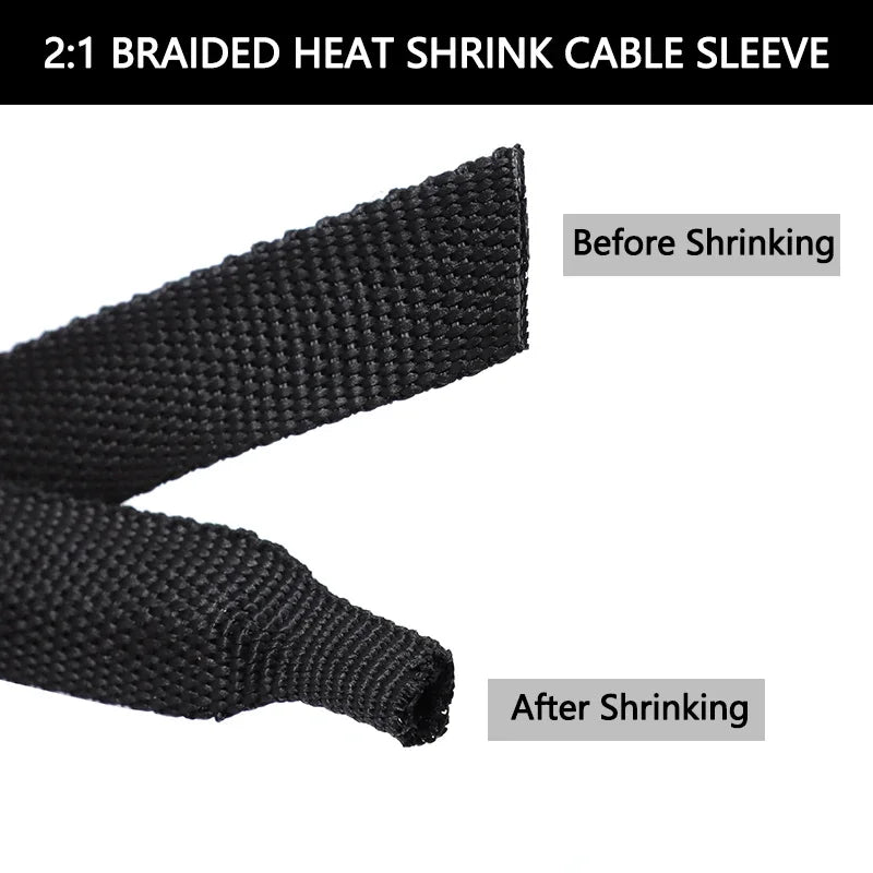 1~50m PET Braided Cable Sleeve Heat Shrink Tube Insulation Flam Retardant Shrinkable Wire Wrap Sheath Protection Cable