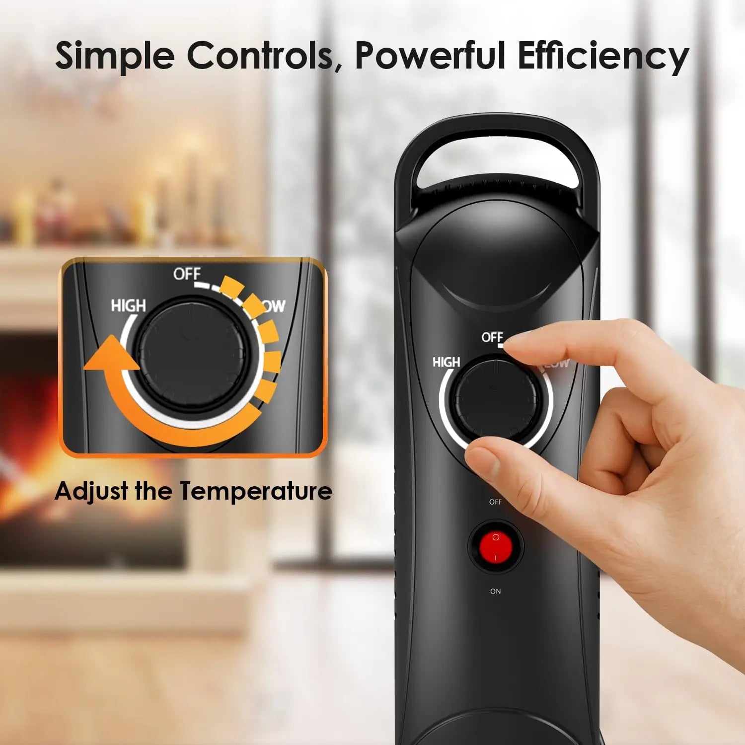 700W Oil Heater Black Silent Radiator with Thermostat & Overheat Protection for Bedroom or Office - United States