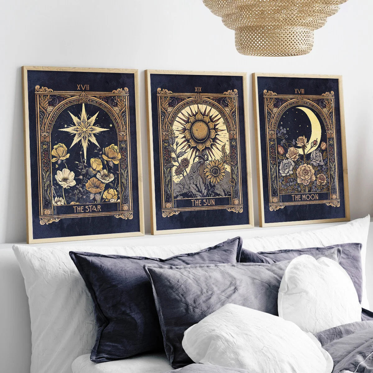 set-of-3-retro-tarot-cards-sun-moon-and-stars-wall-art-canvas-tarot-card-printing-tarot-card-posters-mysterious-wall-art-tarot-card-home-decoration-tarot-card-wall-art-astrology-occupation-printing-art-posters-wall-d