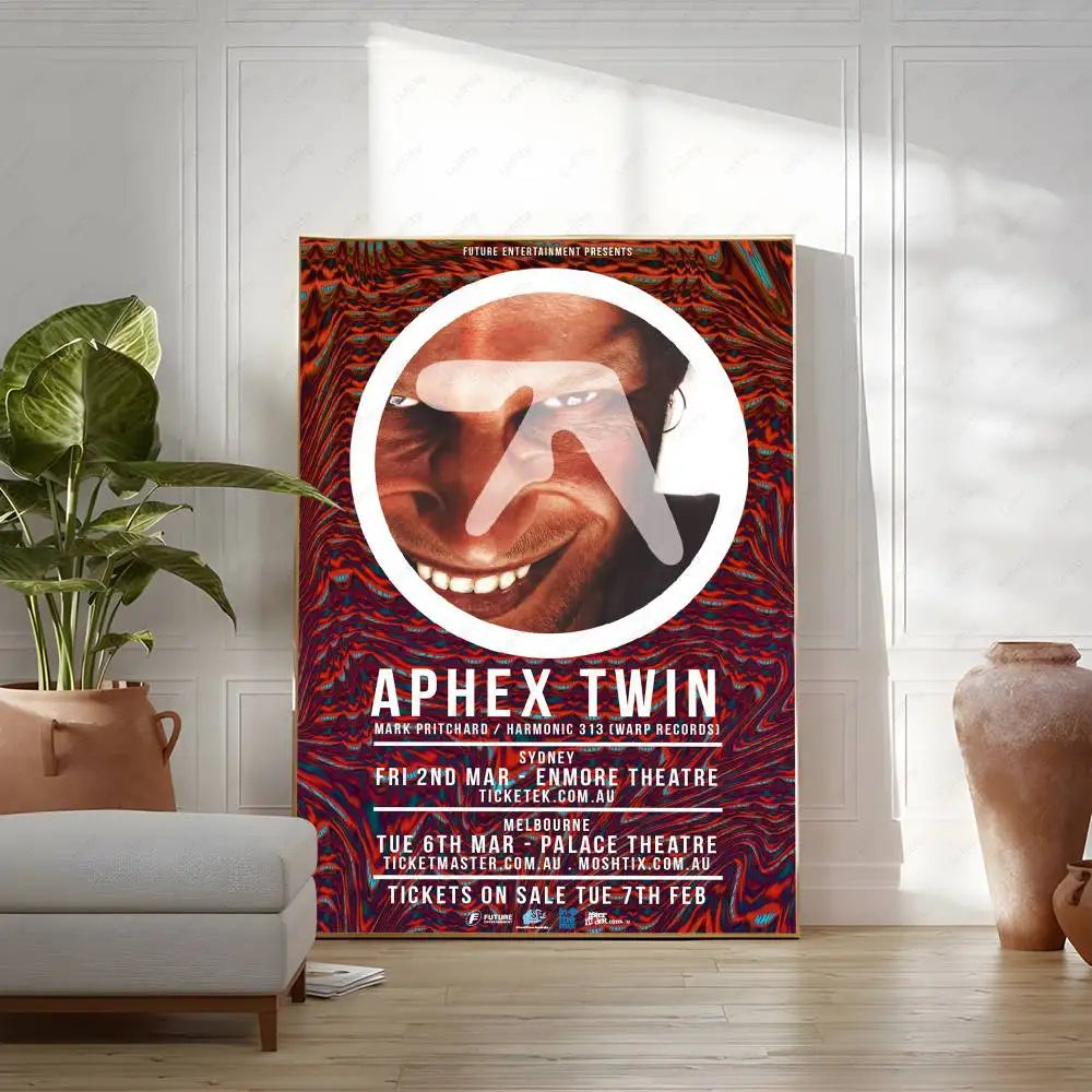 DJ A-Aphex T-Twin Cool Album Poster Multi-Purpose Wall Art for Living Room Bedroom Office Hallway Bar Home Decor Gift