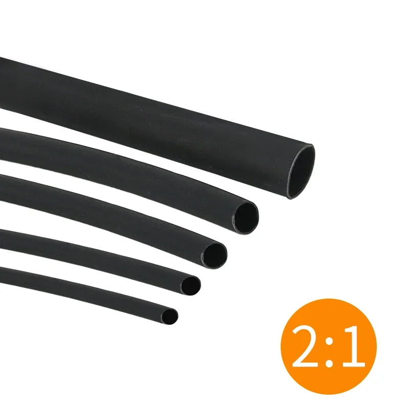 1/5/10/25M 2:1 Black 1 2 3 5 6 8 10mm Diameter Heat Shrink Heatshrink Tubing Tube Sleeving Wrap Wire Sell DIY Connector