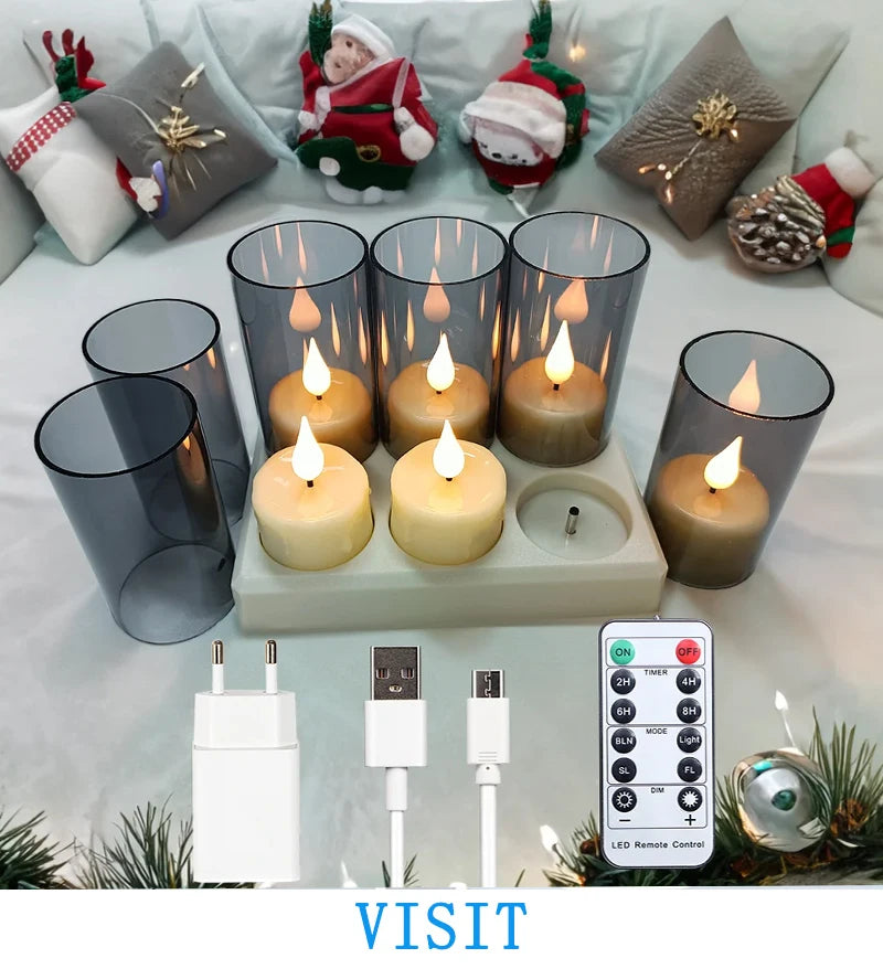 Rechargeable Candle Lamp With Remote Control LED Candles For Room Decor Birthday Home Decor Festival Decoration