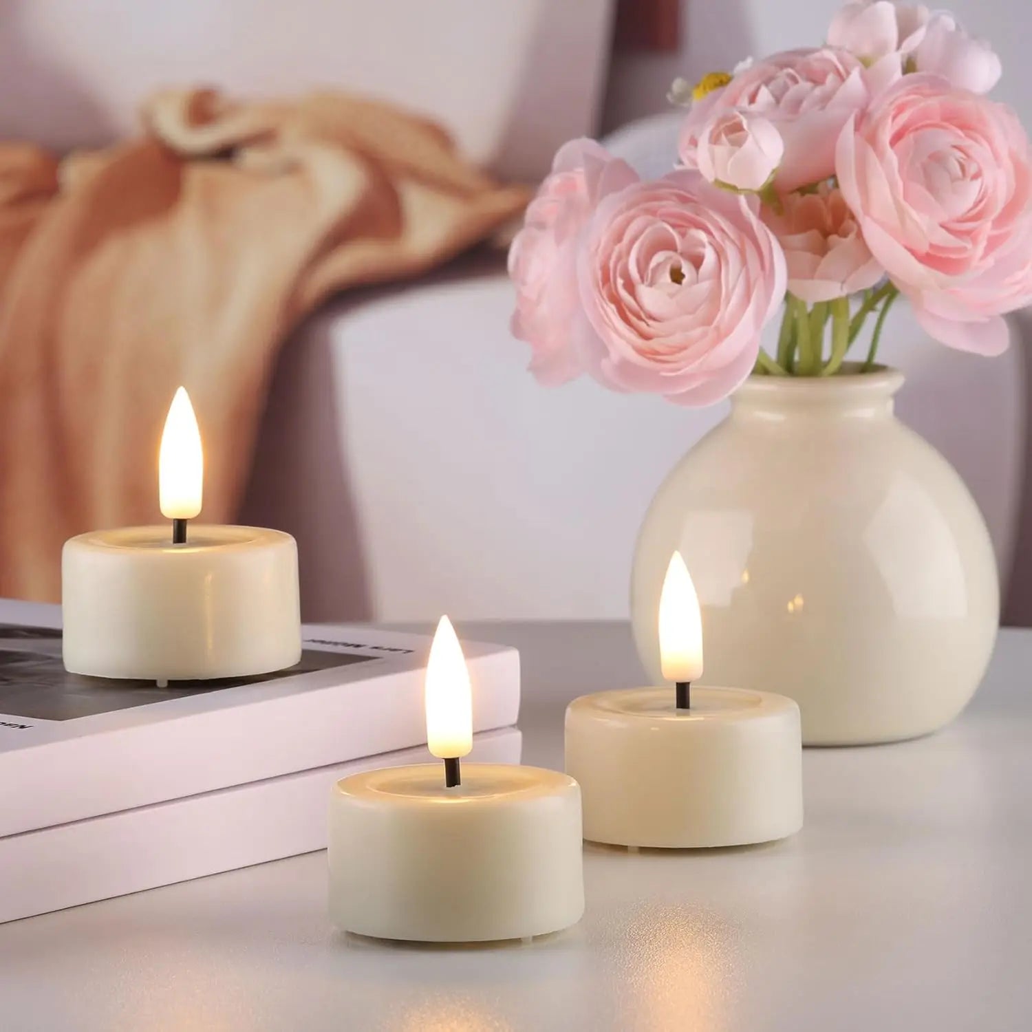 6/12pcs LED Candles Flashing Candles Light Battery Powered Flickering Tea Light Flameless Candles Birthday Wedding