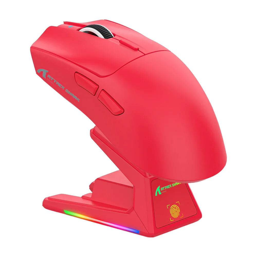 ATTACK SHARK X1 Tri-mode Gaming Mouse With Touchpad RGB Charging Dock PAW3395PRO BT/2.4G Wireless/Wired 6 Adjustable