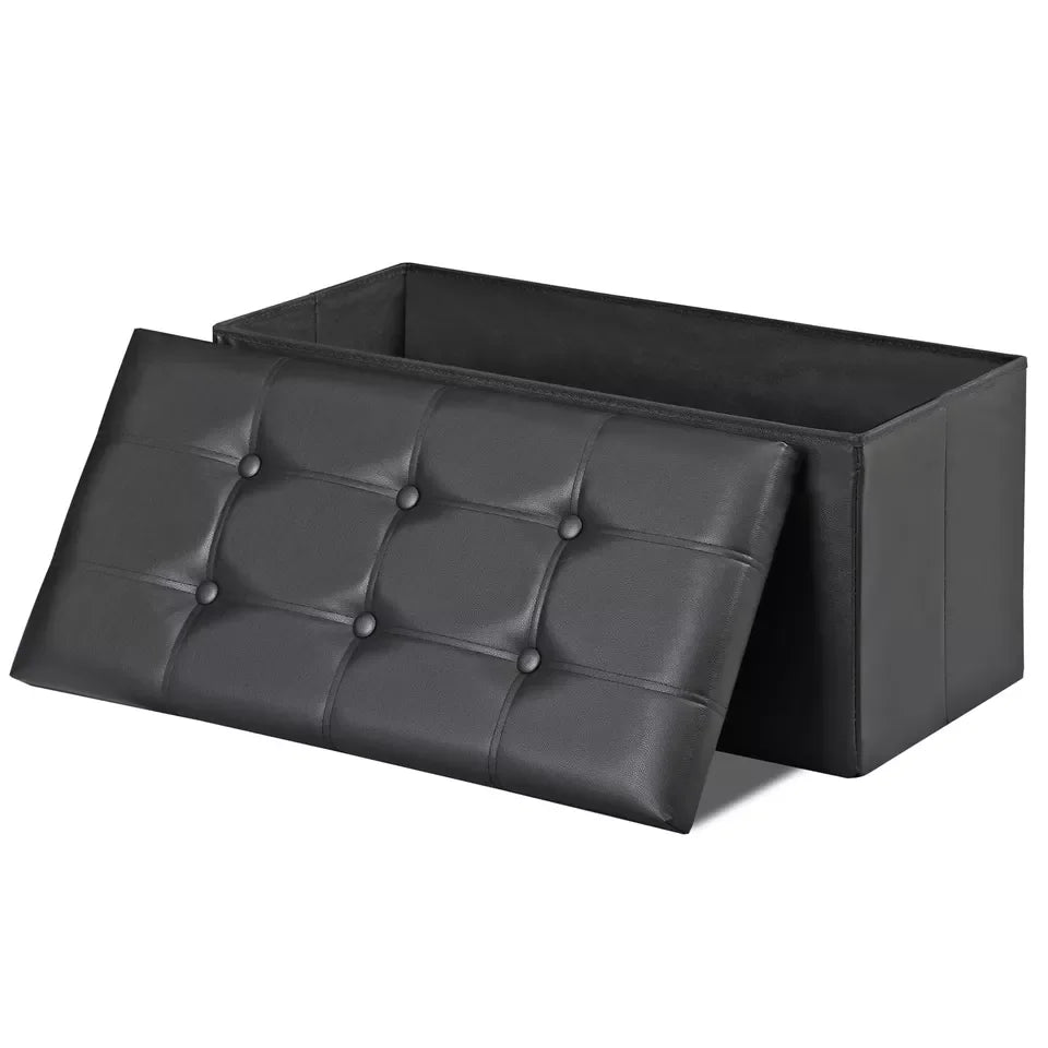 Storage Ottoman Bench Foot Rest Stool for Bedroom Entryway Living Room - 30 Black / United States