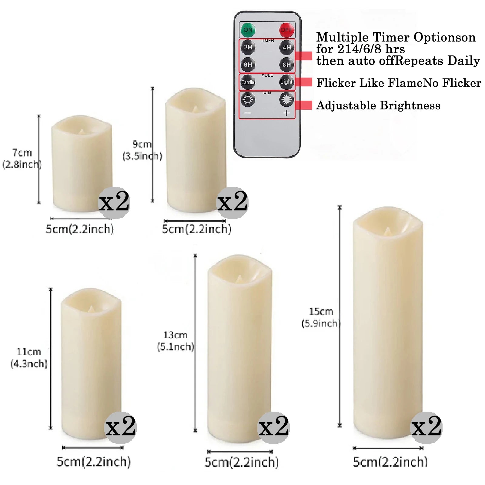 10-240Pcs LED Flickering Candles Wedding Flameless Candle Battery Operated Candles with Remote Control Flickering