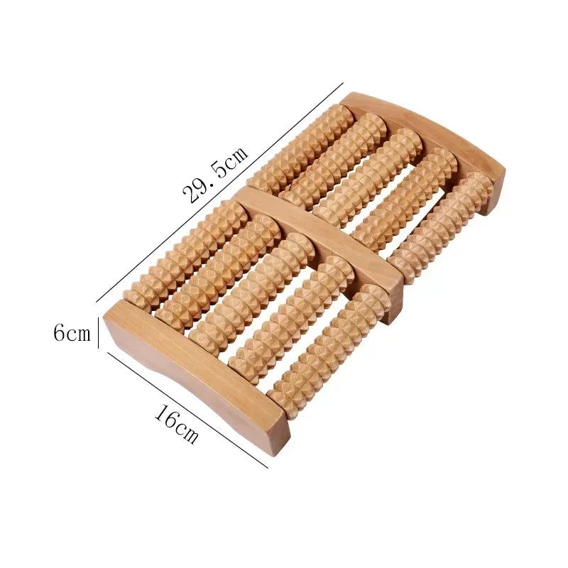 Wooden ten row large roller foot massager for hand massage household foot massager Relieves Fatigue Pain and Fasciitis